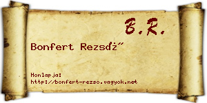 Bonfert Rezső névjegykártya
